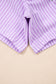 Purple Stripe Dolman Sleeve Polo Shirt and Drawstring Shorts Set