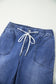Ashleigh Blue Drawstring Waist Ankle Length Casual Jeans Regular Fit Pocket Detail Denim Pants
