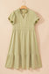 Laurel Green Notched V Neck Puff Sleeve Tiered Plus Size Maxi Dress