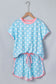 Pink Polka Dot Contrast Edge Casual Short Set