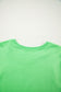 Green Solid Color Puffy Loose Top Drawstring Shorts 2pcs Outfit