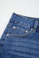 Dearlove Myosotis Irregular Distressed Bottom Denim Midi Skirt