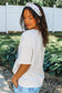 Sail Blue Color Block Chest Pocket Patched Casual Short Sleeve Top