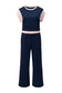Strawberry Pink Color Block Detail Casual Two-piece Set