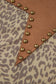 Khaki Leopard Retro Studded Star Patch Loose Tee