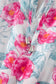Red Elegant Floral Puff Sleeve Midi Dress