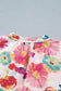 Beige Vibrant Summer Floral Tie V Neck Short Puff Sleeve Blouse
