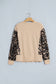 Gray Morn Leopard Sleeve Waffle Knit Split Hem Top