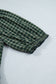 Green Plaid Square Neck Shirred High Waist Ruffle Hem Dress