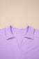 Purple Stripe Dolman Sleeve Polo Shirt and Drawstring Shorts Set