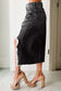 Dearlove Myosotis Irregular Distressed Bottom Denim Midi Skirt