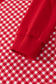 Red Color Block Plaid Patchwork Long Sleeve Pullover Wide Leg Pant Set