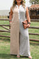 Gray Stripe Plus Size Color Block Buttoned Sleeveless Wide Leg Jumpsuit