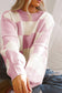 Dark Brown Checkered Bishop Sleeve Sweater