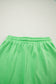 Green Solid Color Puffy Loose Top Drawstring Shorts 2pcs Outfit