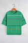 Beau Blue Colorblock Striped Half Sleeve Drop Shoulder Sweater