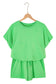 Green Solid Color Puffy Loose Top Drawstring Shorts 2pcs Outfit