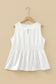 Coffee Plus Size Solid Color Bow Tie Peplum Tank Top