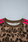 Brown Leopard Print Striped Detail Relaxed Pullover Sweatshirt