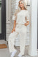Khaki Checkered Print Half Sleeve Tee 2pcs Lounge Pant Set