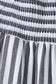 Black Stripe Shirred High Waist Loose Summer Pants