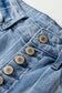 Beau Blue Multi Buttons Pinstripe Wide Leg Jeans