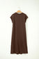 Red Sandalwood Solid Color Long T Shirt Dress with Slits