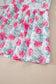 Red Elegant Floral Puff Sleeve Midi Dress