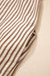Khaki Stripe Square Button Leopard Trim Loose Bracelet Sleeve Shirt Dress