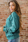 High-rise saved by grace Letter Embroidery Mineral Wash Loose Sweatshirt