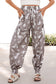 Khaki Western Cactus Cowgirl Hat Boot Printed Vintage Drawstring Jogger Pants