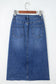 Dearlove Myosotis Irregular Distressed Bottom Denim Midi Skirt