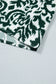 Green Damask Print Ruffled Color Block Detail Half Sleeve Blouse