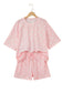 White Exposed Seam Detail Polka Dot Loose Tee Drawstring Shorts Set