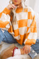 Dark Brown Checkered Bishop Sleeve Sweater