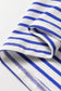Blue Stripe Contrast Trim Round Neck Cap Sleeve Tee