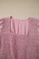 Pink Plus Size Swiss Dot Short Sleeve Smocked High Waist Flowy Midi Dress