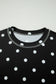 White Exposed Seam Detail Polka Dot Loose Tee Drawstring Shorts Set
