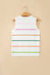 White Stripe Round Neck Knitted Sweater Tank