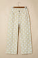 Sky Blue Polka Dot Print Raw Hem Shift Jeans