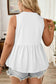 Coffee Plus Size Solid Color Bow Tie Peplum Tank Top