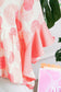 Pink Double Polka Dot Printed Ruffle Trim Short Sleeve Babydoll Shirt