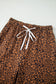 Brown Leopard Print Long Sleeve Top Relaxed Pant Set