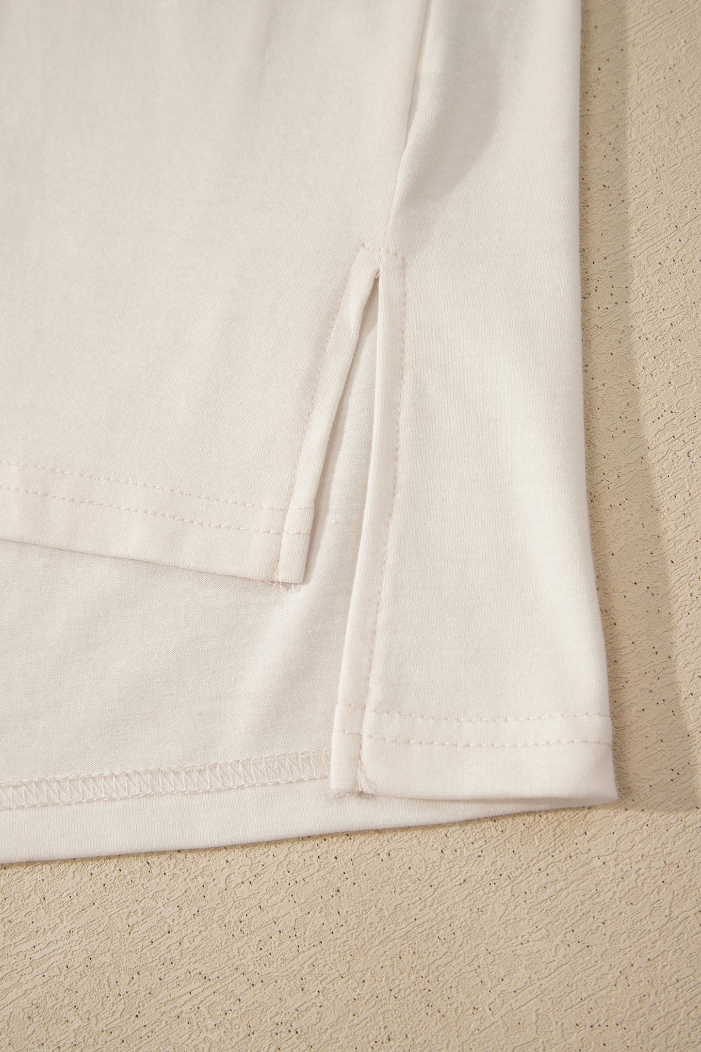 White Loose Knit Vintage Flag Bow Patched T Shirt