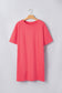 Coral Paradise Drop Shoulder Loose Casual T Shirt Mini Dress