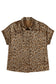 Gold Plus Size Leopard Print Short Sleeve Dolman Shirt