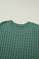 Mist Green Plus Size Solid Color Textured Knit Short Sleeve Sweater