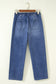 Ashleigh Blue Drawstring Waist Ankle Length Casual Jeans Regular Fit Pocket Detail Denim Pants