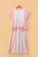 Yellow Color Block Patchwork Polka Dot Wide Leg Pant Set