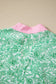 Pink Floral Print Color Block Patchwork V Neck Short Sleeve Midi Dress